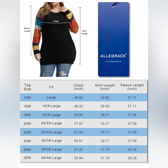 Allegrace Womens Plus Size Sweater Christmas Lightweight Pullover Tunic 24W - Picture 12 of 12